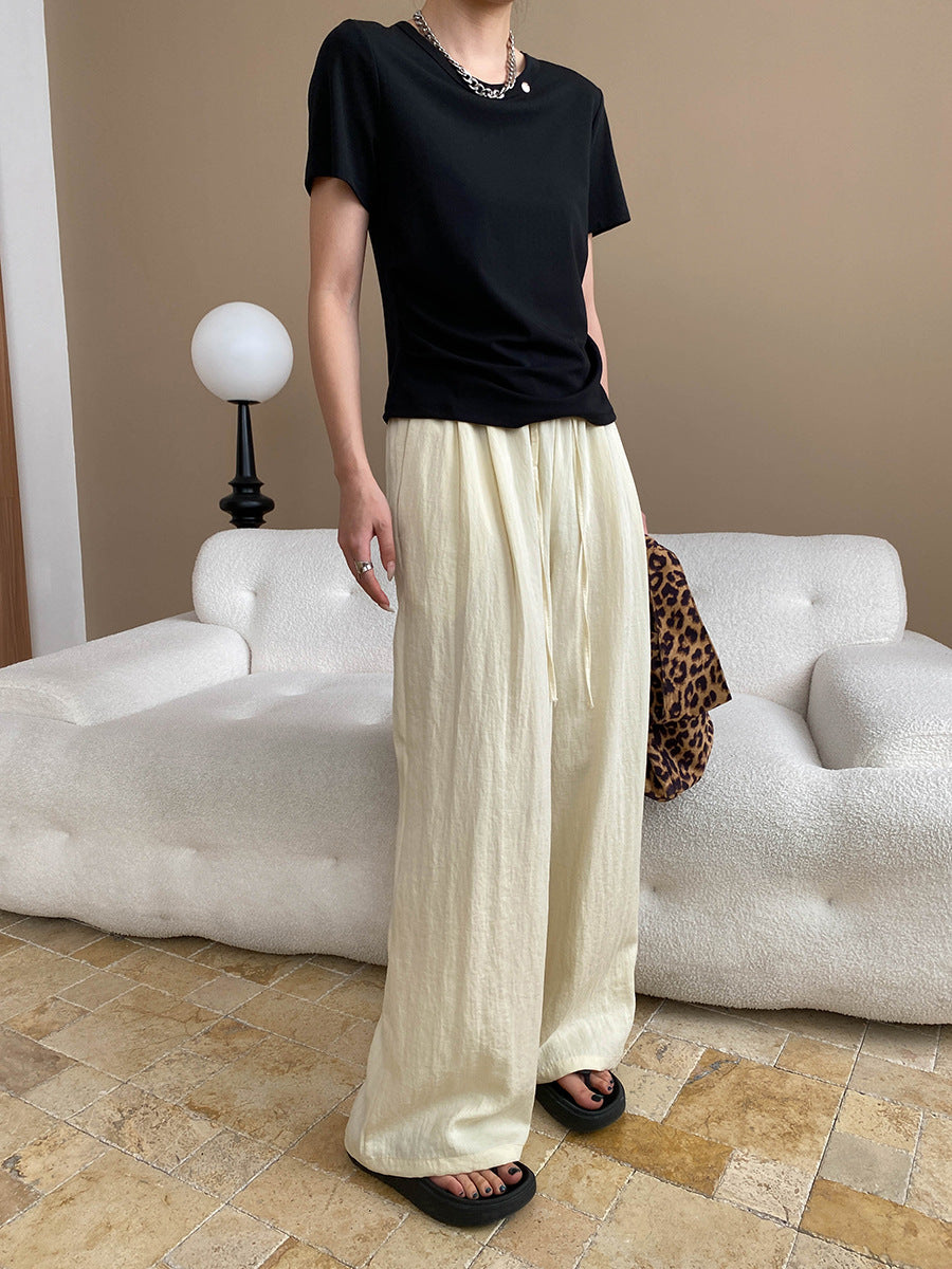 Breathable wide-leg pants made of Tencel