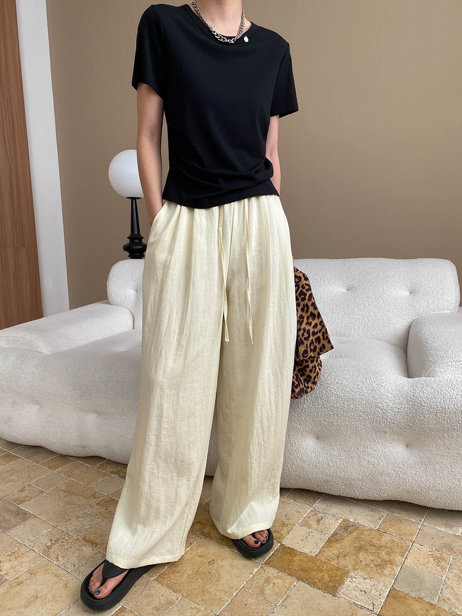 Breathable wide-leg pants made of Tencel
